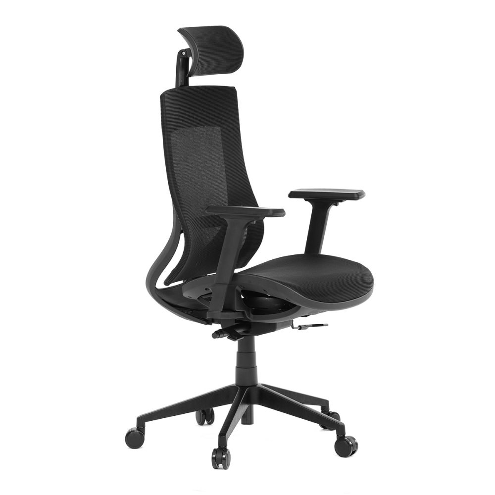 KA-W002 BK - Kancelářská židle, černá látka, plastový kříž, výškově stavitelné  područky, kolečka pro tvrdé podlahy