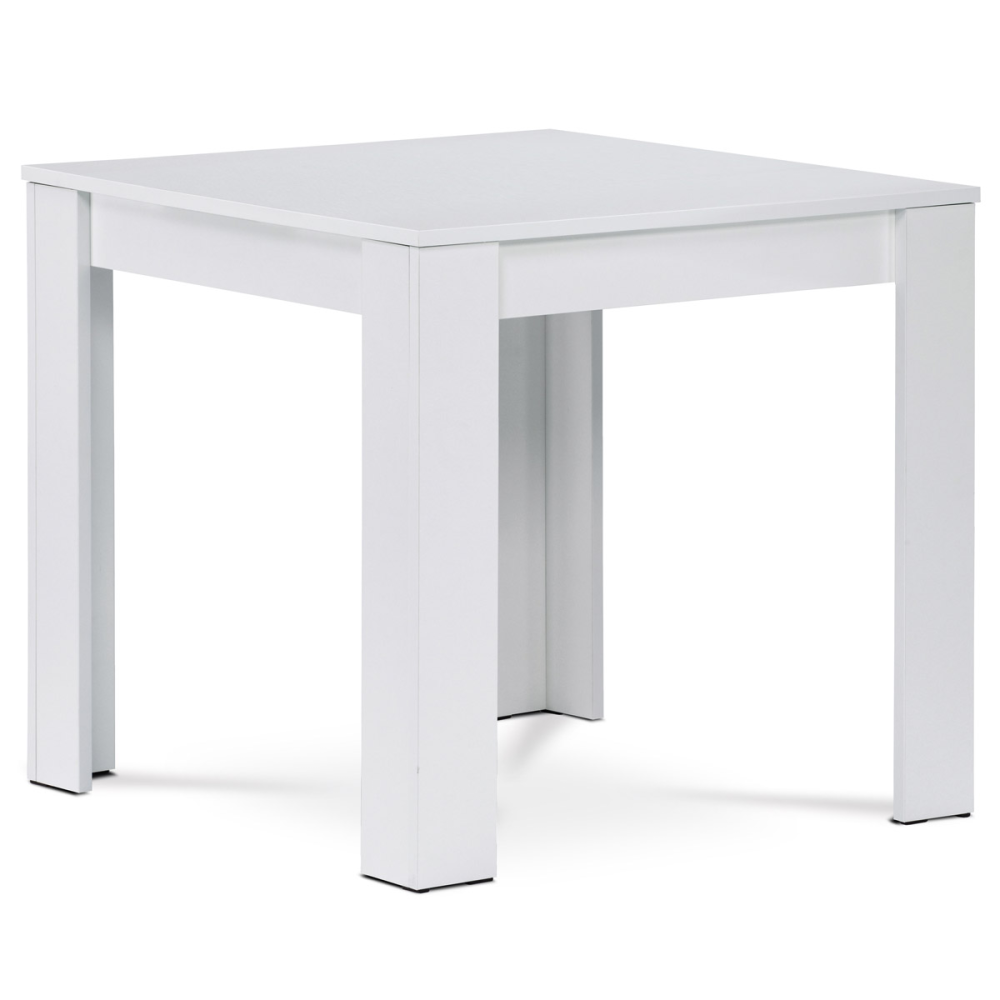 AT-B080 WT1 - Jídelní stůl 80x80x75 cm, MDF, hladké bílé matné lamino