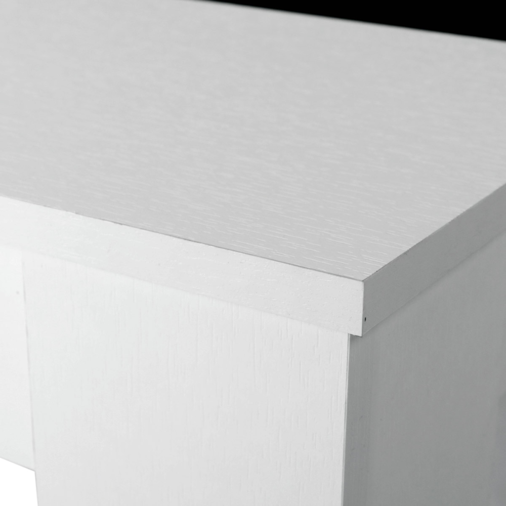 AT-B140 WT1 - Jídelní stůl 138x80x75, MDF, bílé lamino, dekorativní černý pruh