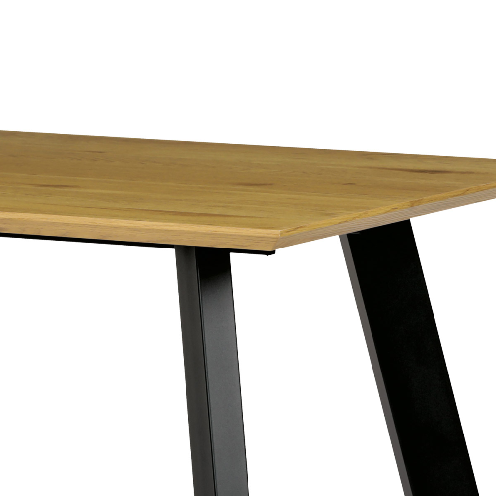HT-721 OAK - Stůl jídelní 140x80x75cm, deska MDF, 3D dekor divoký dub