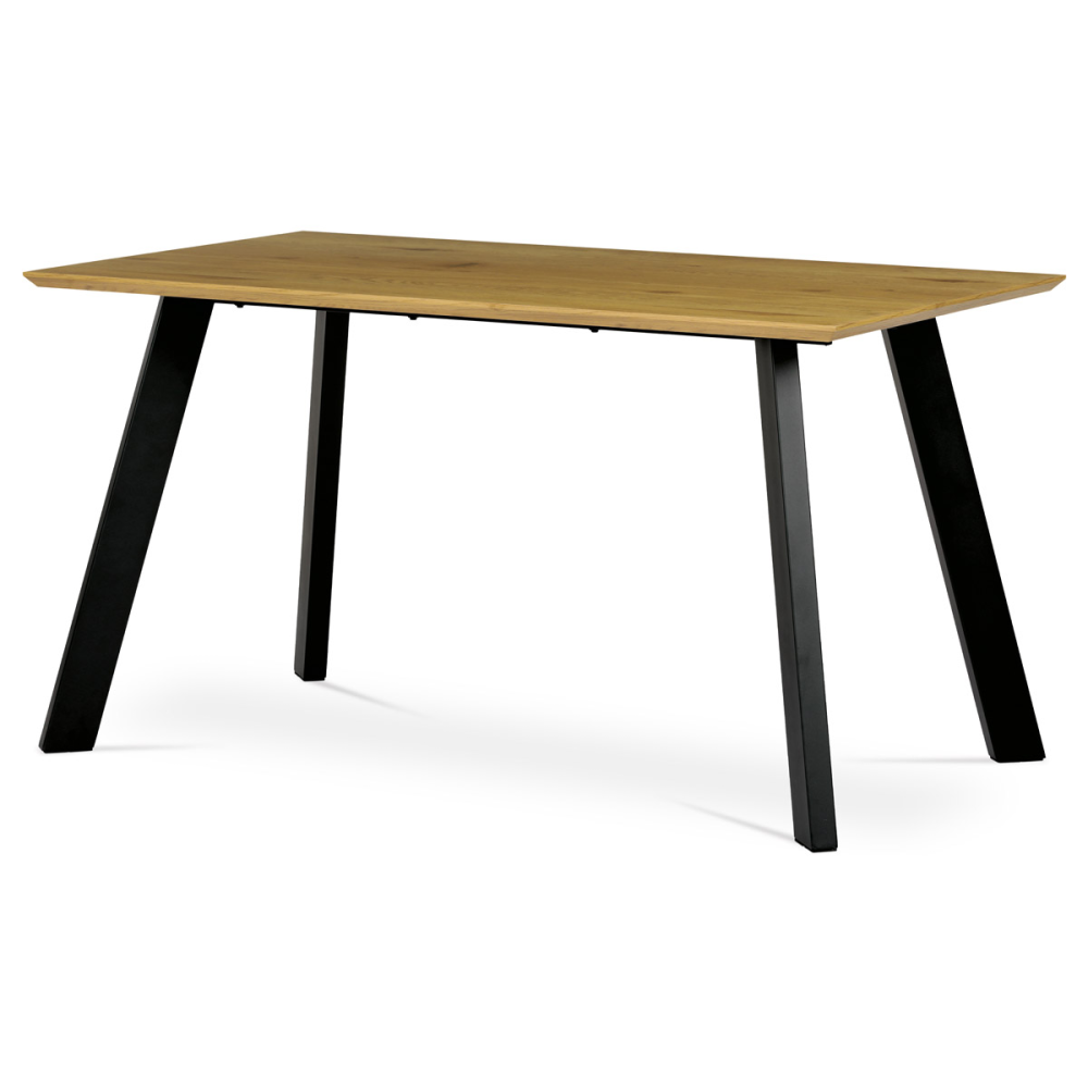 HT-721 OAK - Stůl jídelní 140x80x75cm, deska MDF, 3D dekor divoký dub