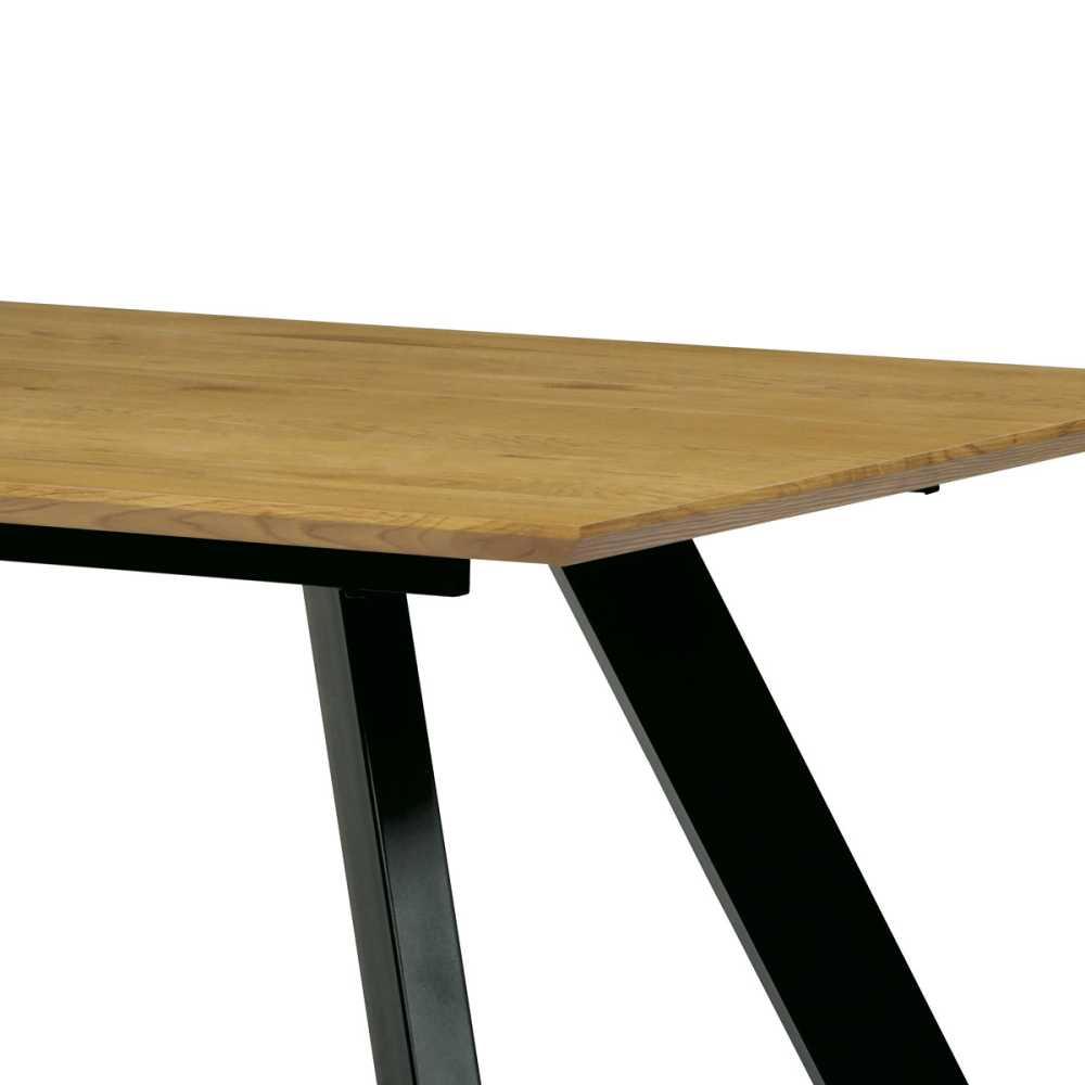 HT-722 OAK - Stůl jídelní 160x90x75 cm, deska MDF, 3D dekor divoký dub