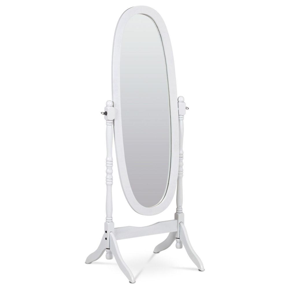 20124 WT - Zrcadlo stojací, v.151 cm, konstrukce z MDF, bílý matný lak