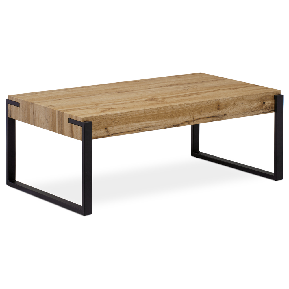 AHG-250 OAK - Konferenční stolek 110x60x42 cm, deska MDF dekor divoký dub tloušťka 10 cm, kov