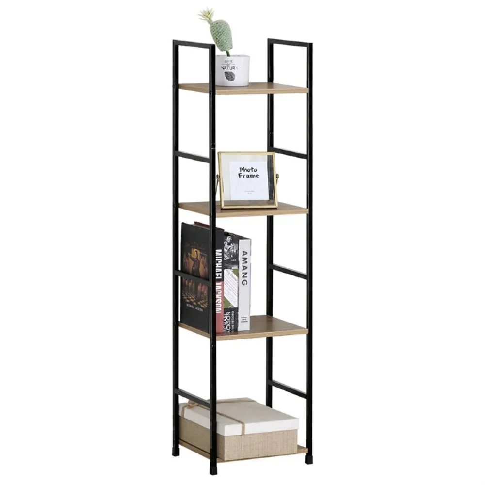 GD-214 OAK - Regál, mdf, hnědá, GD-214 OAK