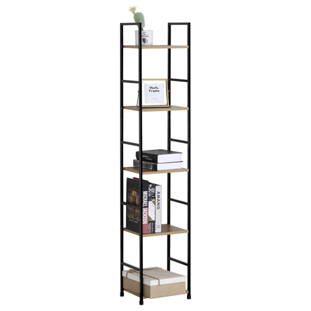 GD-215 OAK - Regál, mdf, hnědá, GD-215 OAK