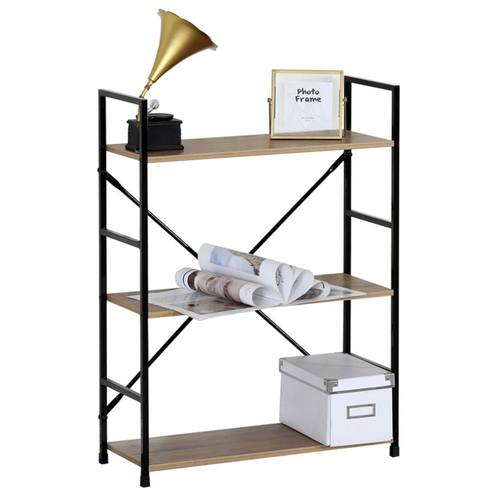 GD-223 OAK - Regál, mdf, hnědá, GD-223 OAK