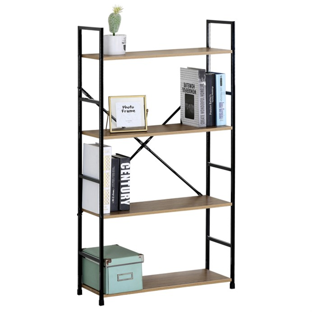 GD-224 OAK - Regál, mdf, hnědá, GD-224 OAK