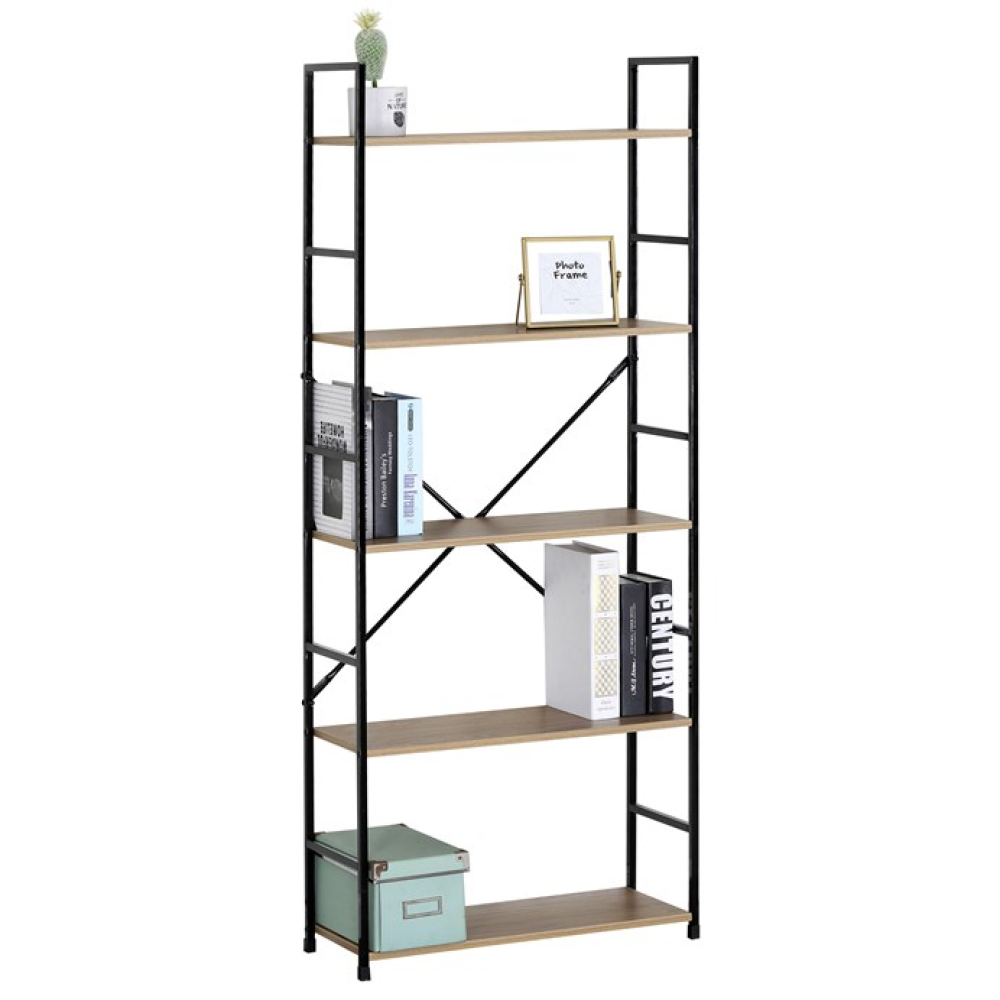 GD-225 OAK - Regál, mdf, hnědá, GD-225 OAK