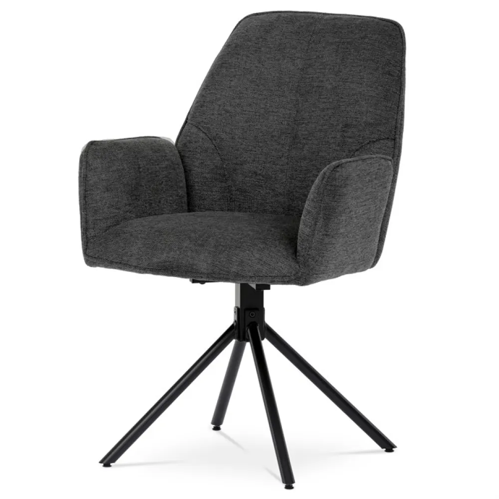 HC-522 GREY2 - Jídelní židle otočná 180°, šedá, látka, HC-522 GREY2