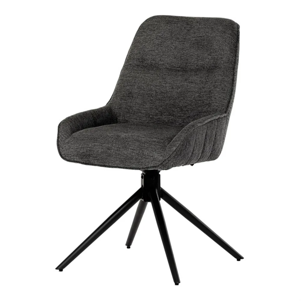 HC-535 GREY2 - Jídelní židle otočná 180°, šedá, látka, HC-535 GREY2