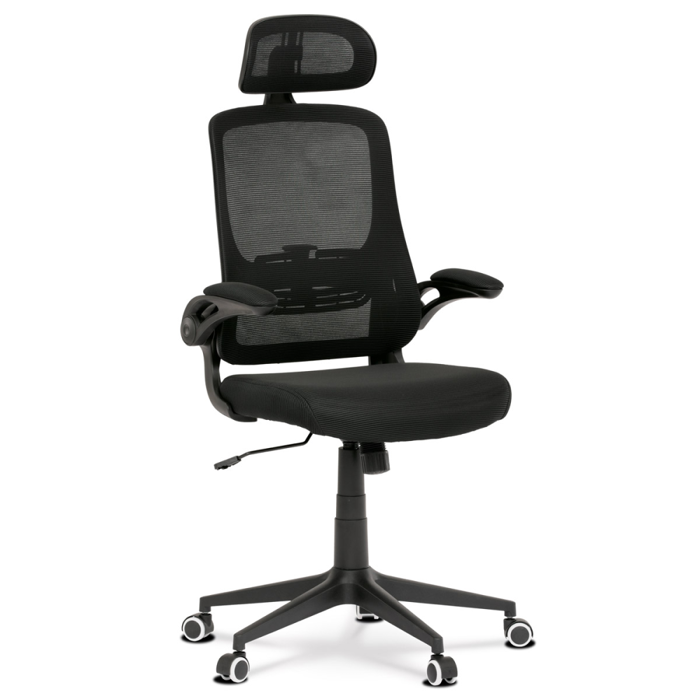 KA-Q842 BK - Židle kancelářská, černá mesh, plastový kříž