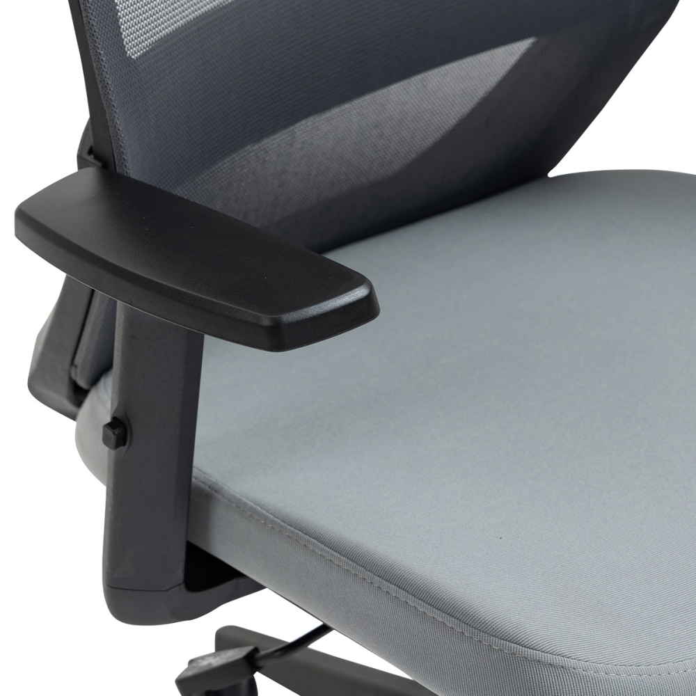 KA-V324 GREY - Kancelářská židle, černý plast, šedá látka, 1D područky, kolečka pro tvrdé podlahy