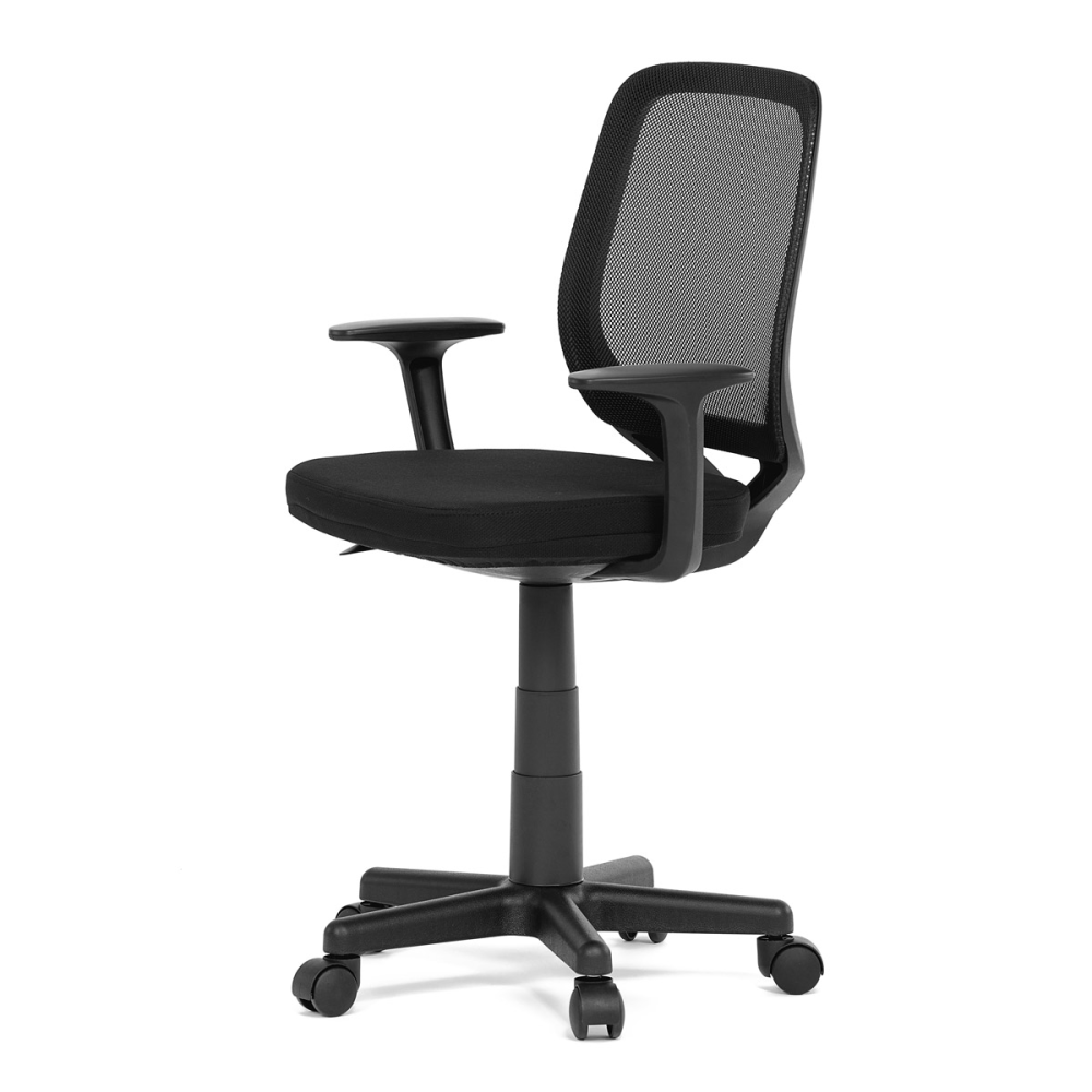 KA-W022 BK - Kancelářská židle, černá látka, plastový kříž