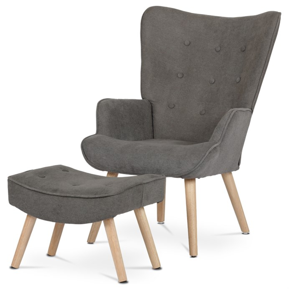 AK-302 LAN2 - Křeslo ušák, hnědá, látka, AK-302 LAN2