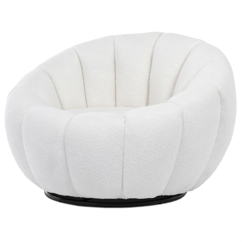 AK-341 WT2 - Otočné křeslo, bílá látka, AK-341 WT2