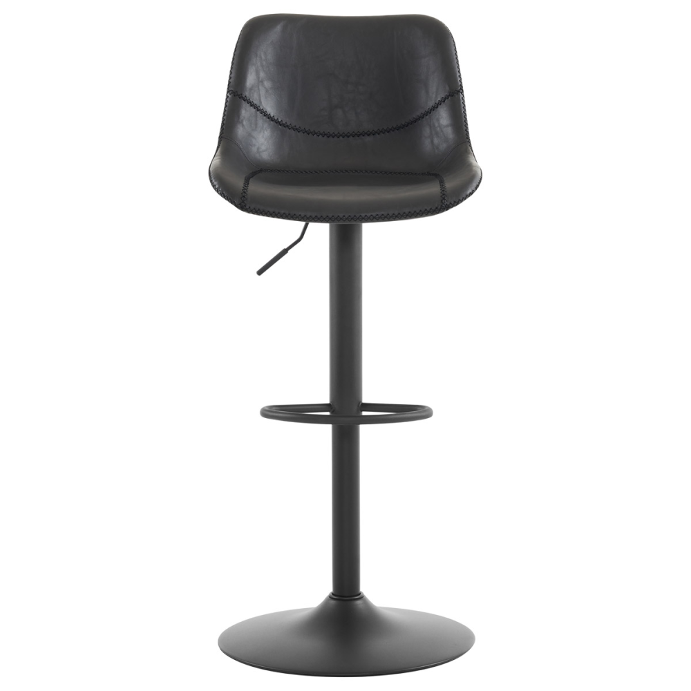 AUB-714 BK - Židle barová, černá ekokůže, kov černá