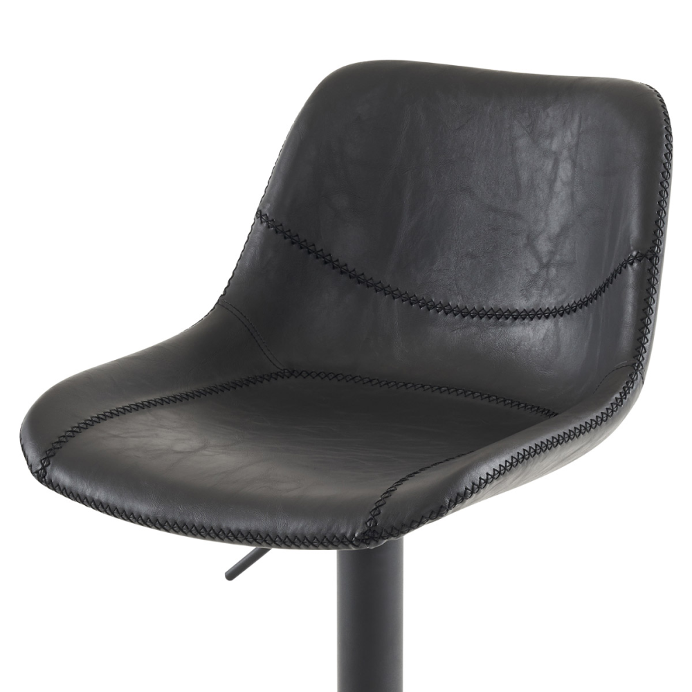 AUB-714 BK - Židle barová, černá ekokůže, kov černá