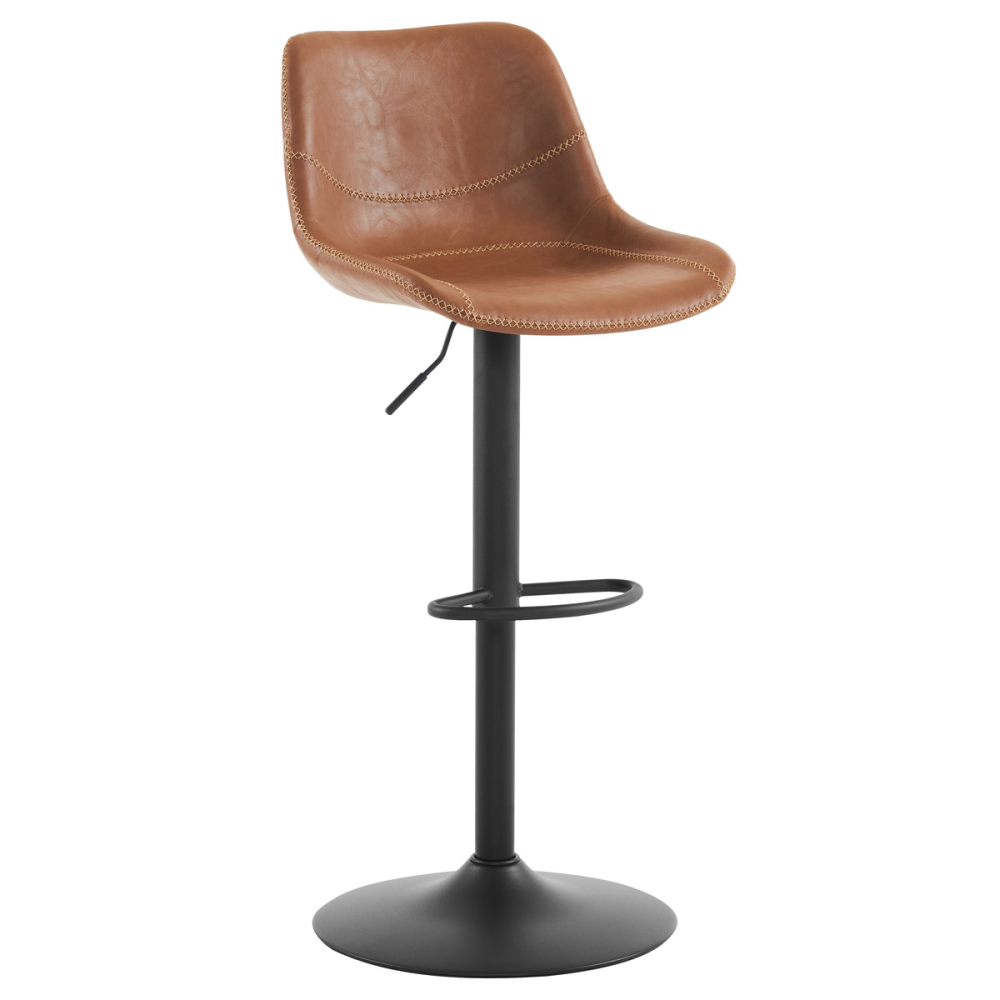 AUB-714 BR - Židle barová, hnědá ekokůže, kov černá