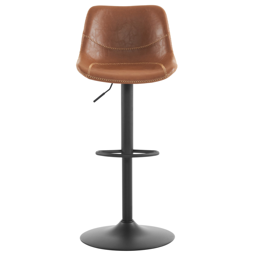AUB-714 BR - Židle barová, hnědá ekokůže, kov černá