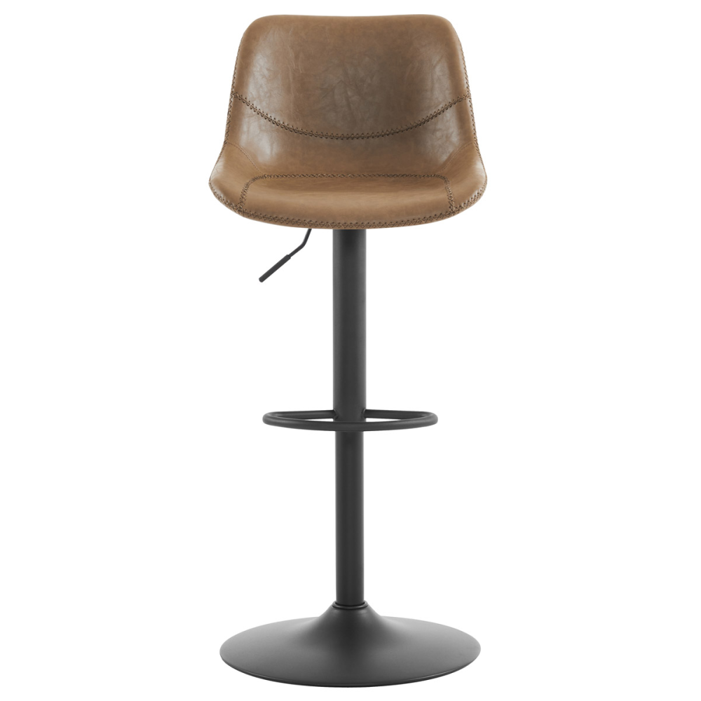 AUB-714 CRM - Židle barová, krémová ekokůže, kov černá