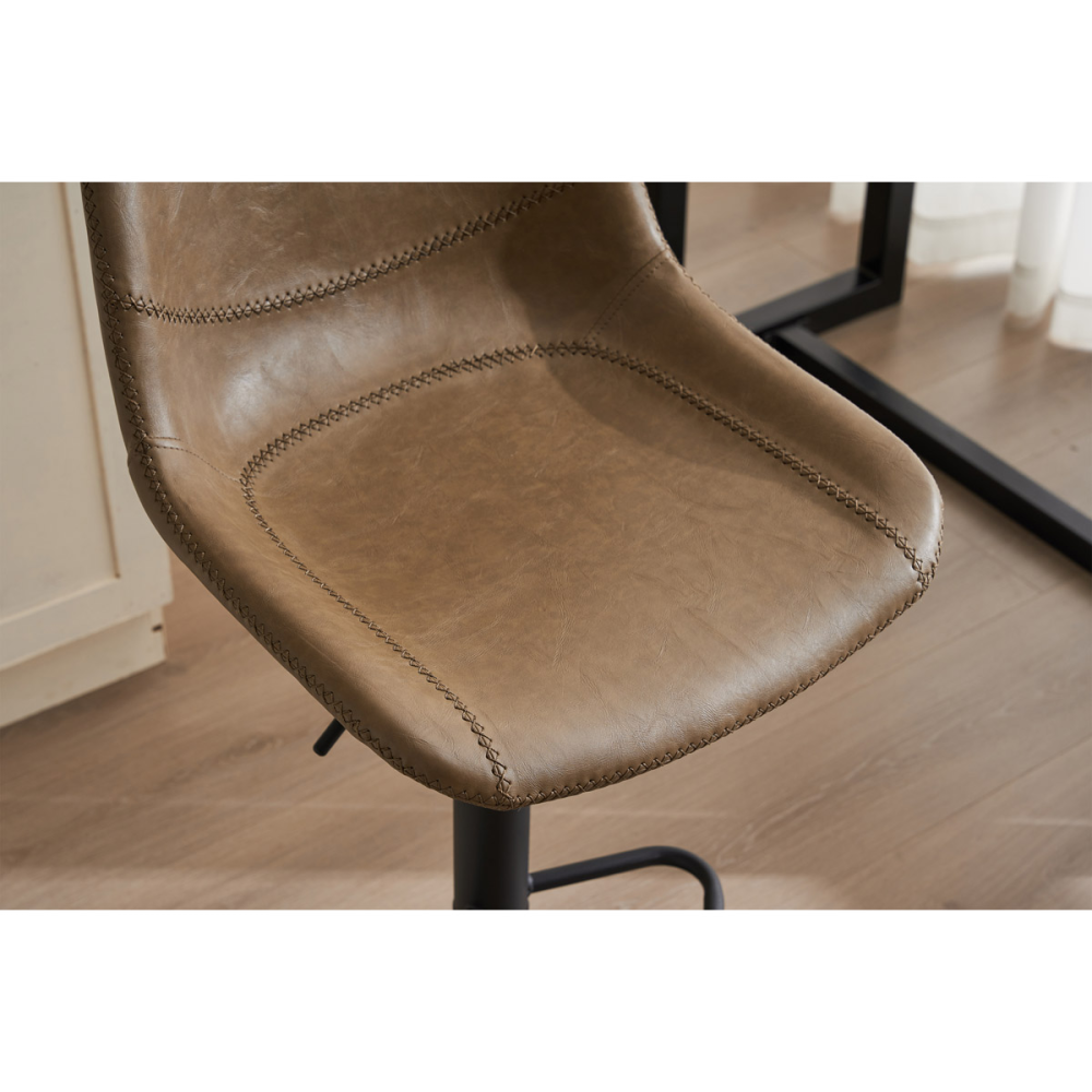 AUB-714 CRM - Židle barová, krémová ekokůže, kov černá