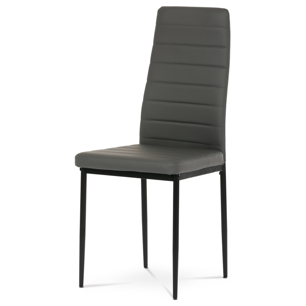 DCL-372 GREY - Židle jídelní, šedá koženka, černý kov