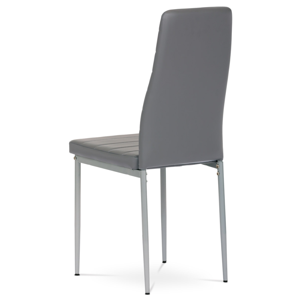 DCL-377 GREY - Židle jídelní, šedá koženka, šedý kov