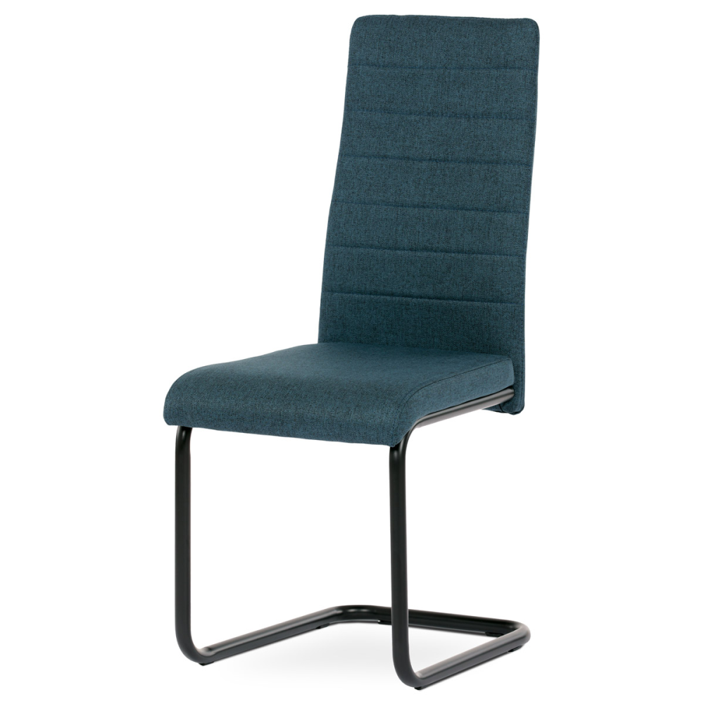 DCL-401 BLUE2 - Židle jídelní, modrá látka, černý kov