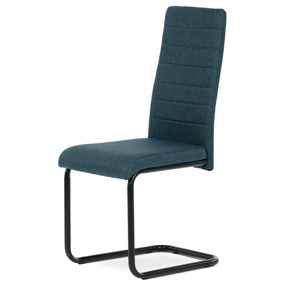 DCL-401 BLUE2 - Židle jídelní, modrá látka, černý kov