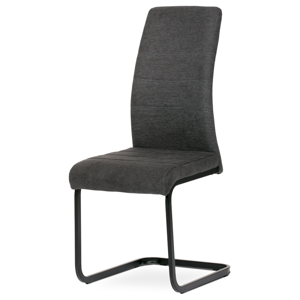 DCL-414 GREY2 - Židle jídelní, šedá látka, kovová pohupová podnož, černý kov