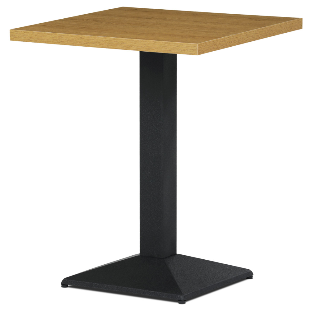 DT-901 OAK - Jídelní stůl, 60x60x75 cm, MDF, 3D dekor divoký dub, kov, černý lak