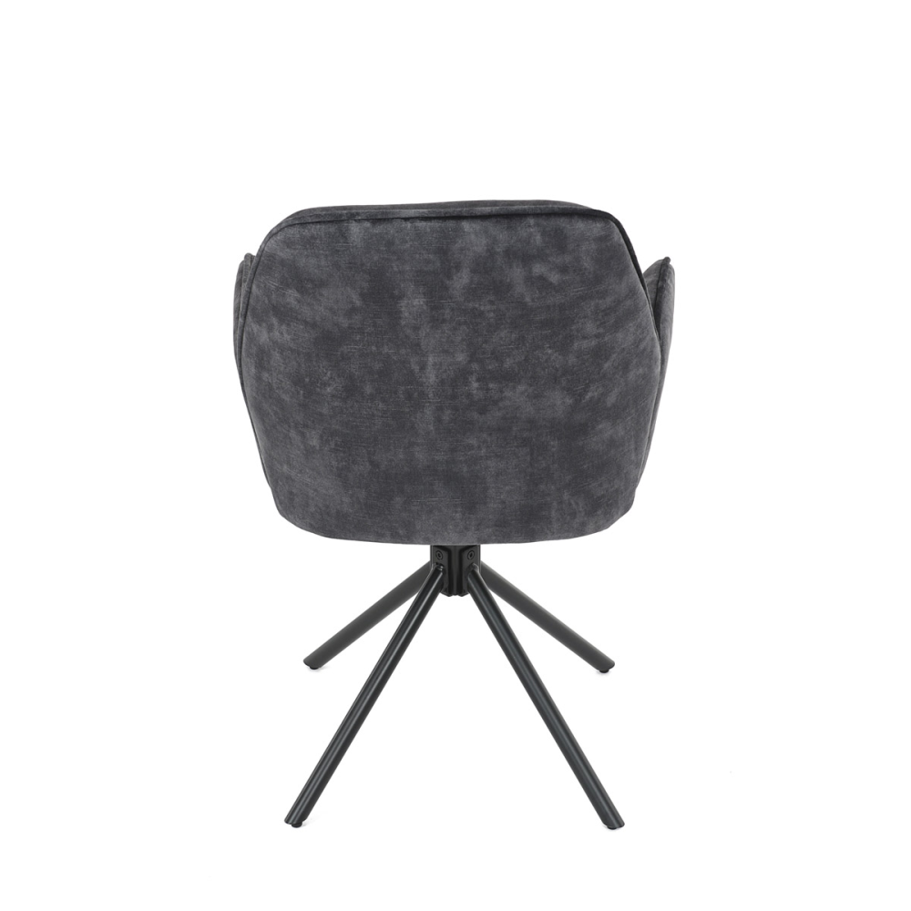 HC-511 BK4 - Židle jídelní a konferenční, černá látka v dekoru žíhaného sametu, kovové černé nohy
