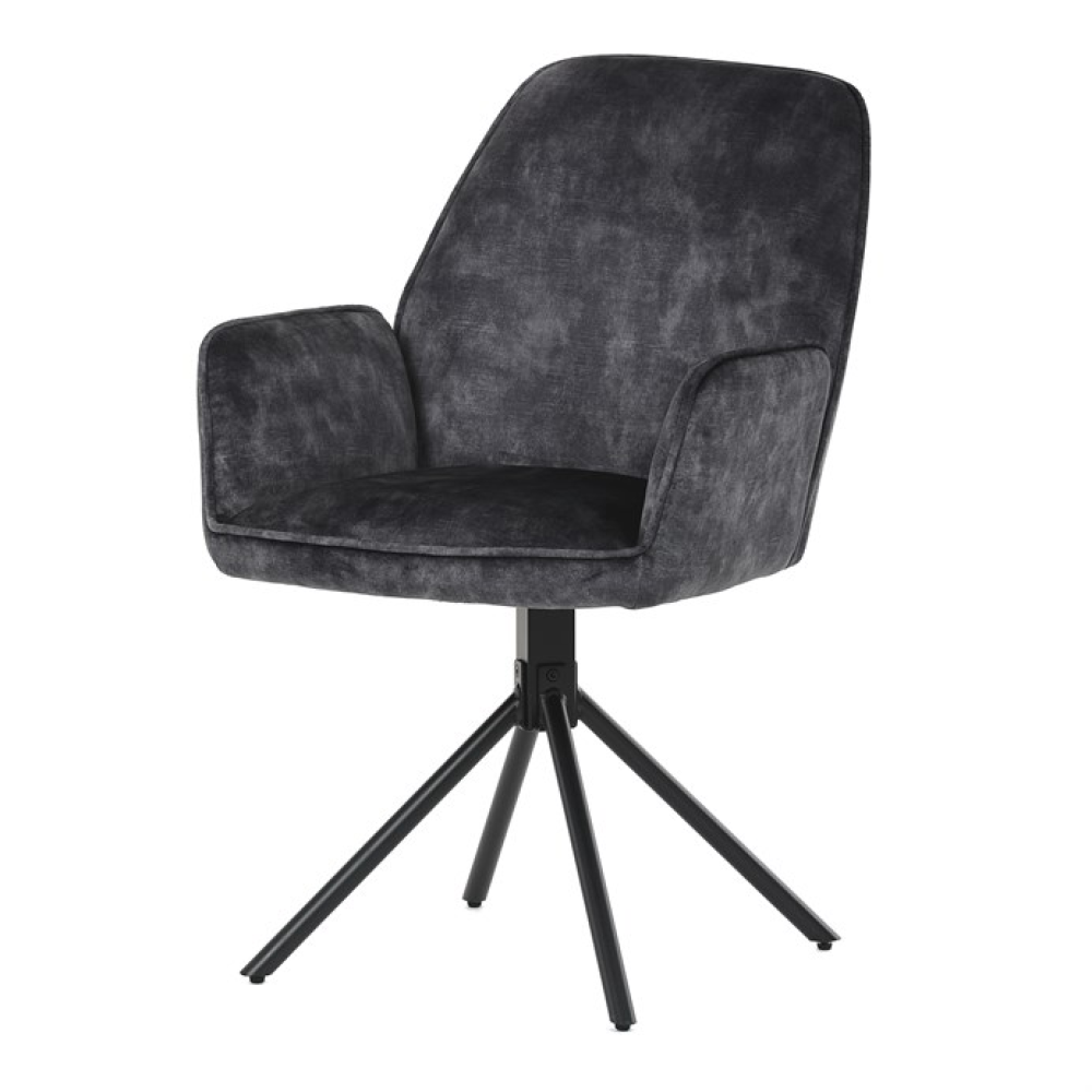 HC-511 BK4 - Jídelní židle, černá, sametová látka, HC-511 BK4