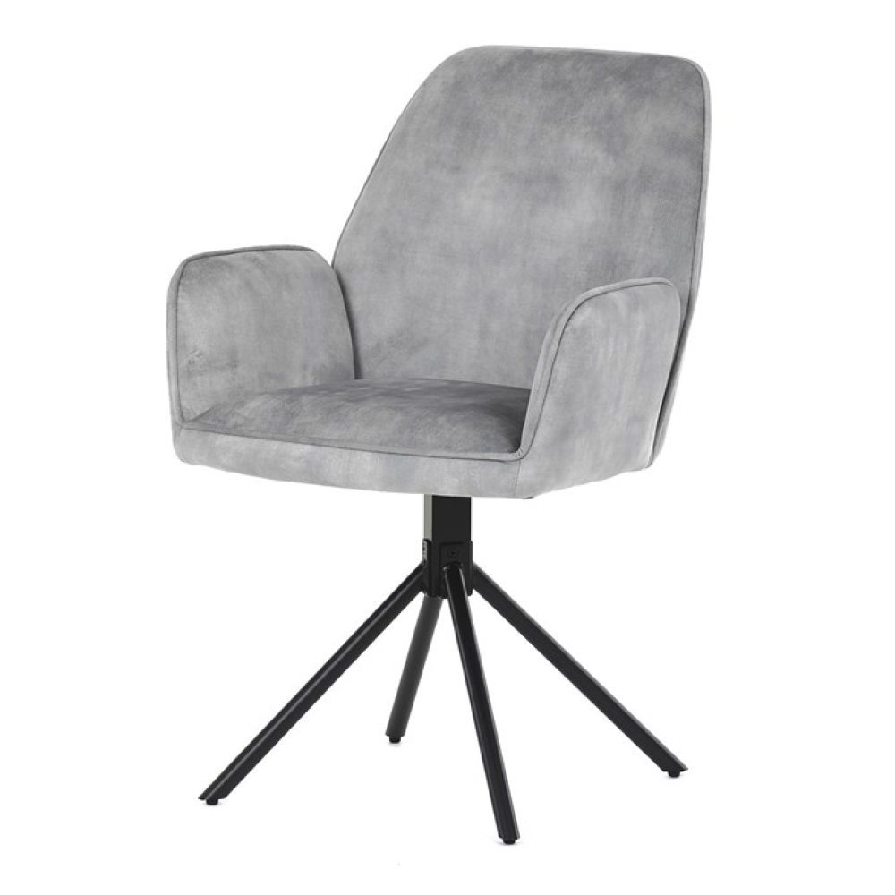 HC-511 SIL4 - Jídelní židle, šedá, sametová látka, HC-511 SIL4