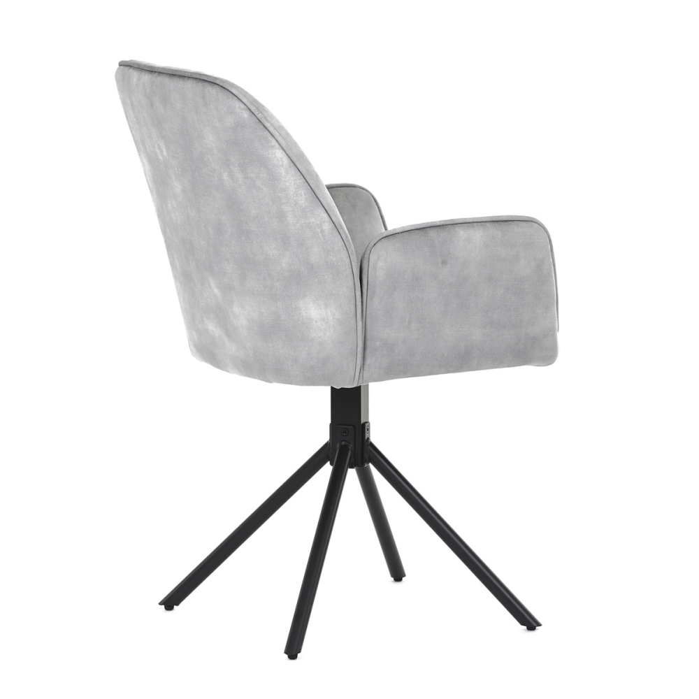 HC-511 SIL4 - Židle jídelní a konferenční, stříbrná látka v dekoru žíhaného sametu, kovové černé nohy