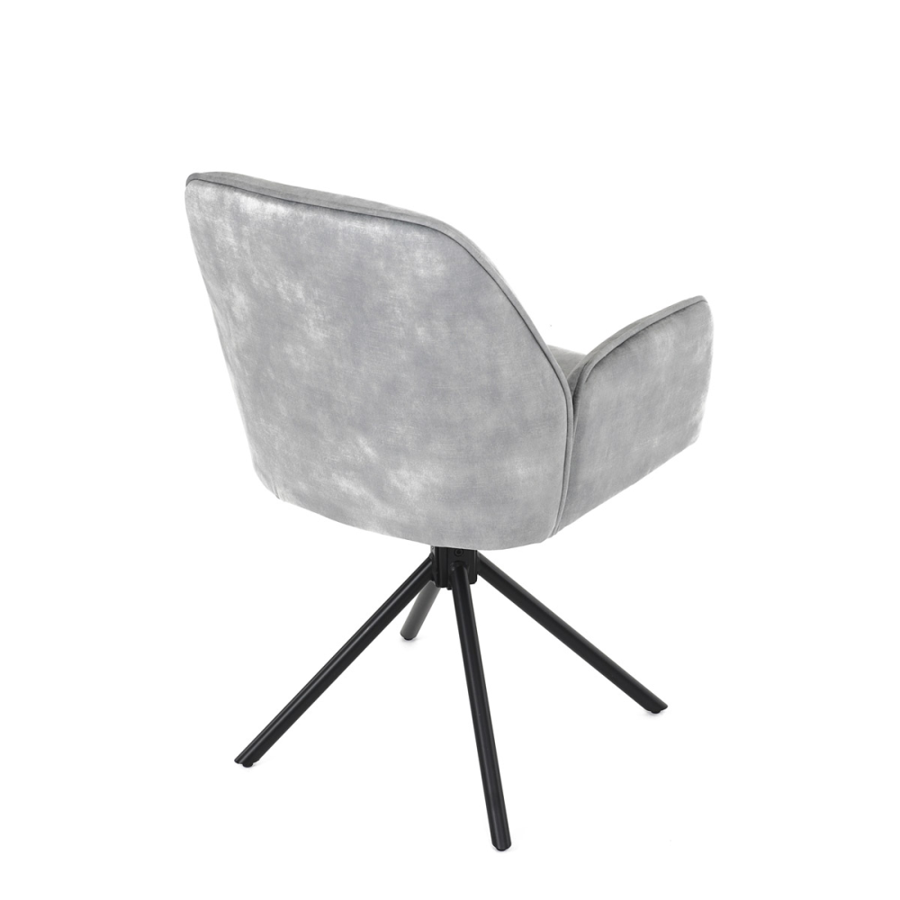 HC-511 SIL4 - Židle jídelní a konferenční, stříbrná látka v dekoru žíhaného sametu, kovové černé nohy