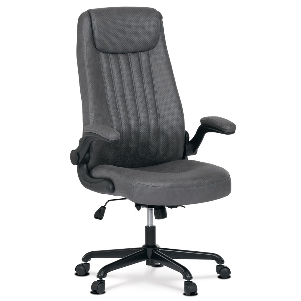 KA-C708 GREY2 - Kancelářská židle, šedá koženka, kov černá