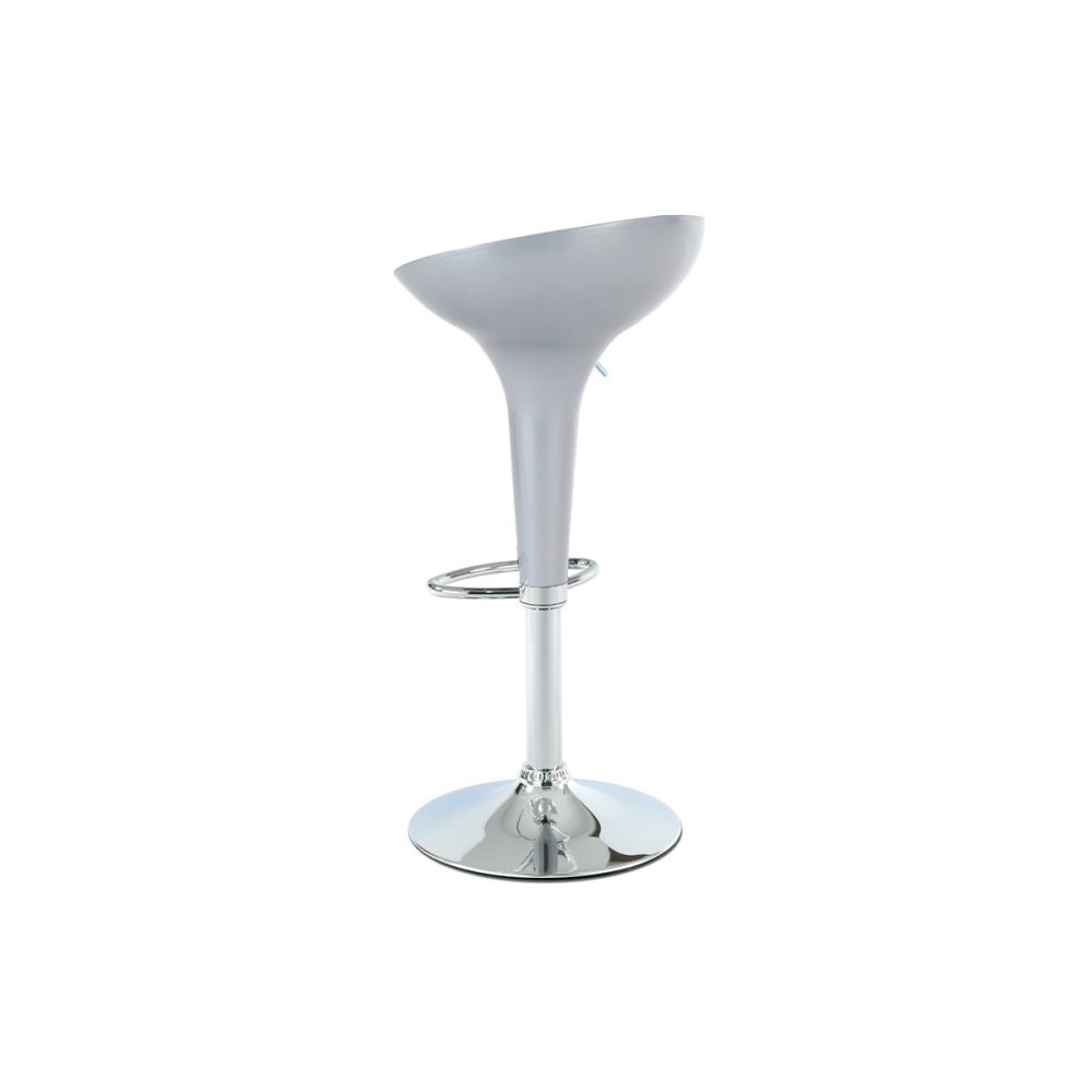 AUB-9002 SIL - Barová židle, stříbrný plast, chromová podnož, výškově nastavitelná