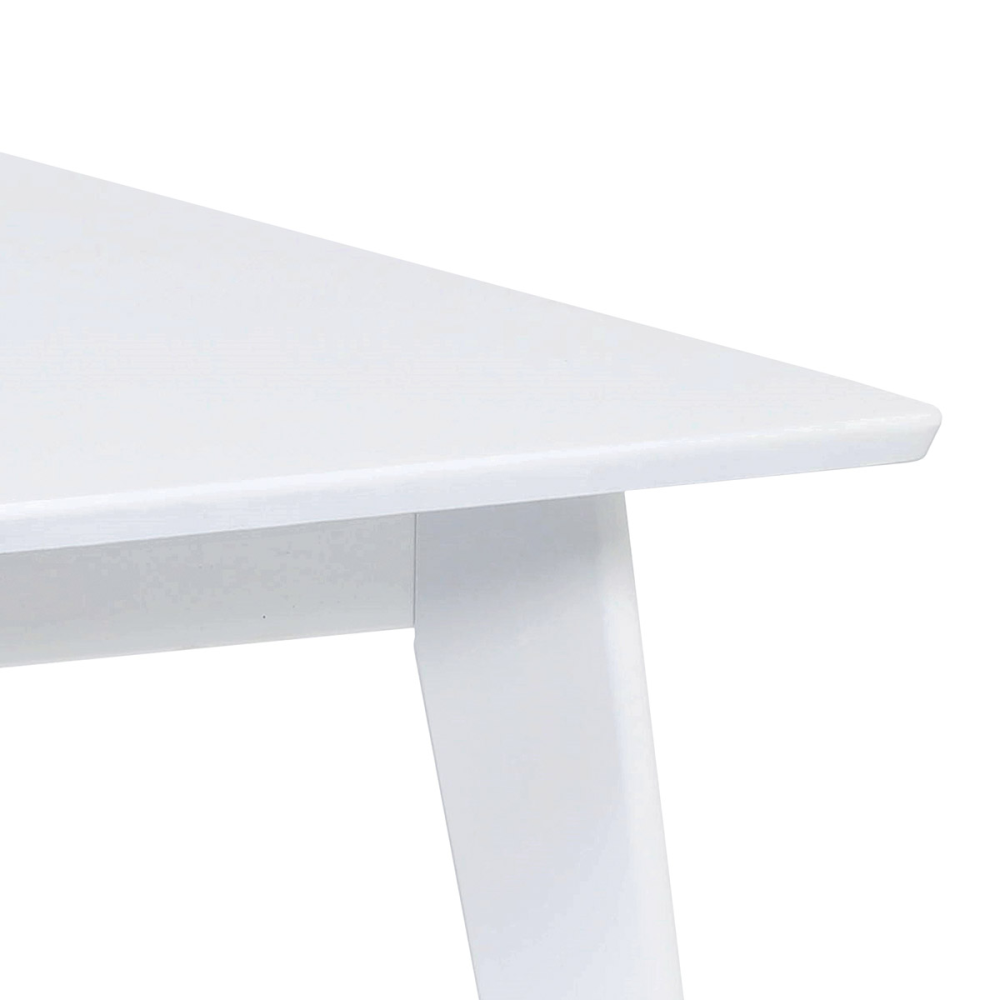 AUT-008 WT - Jídelní stůl 120x75x75 cm, masiv kaučukovník. bílý matný lak