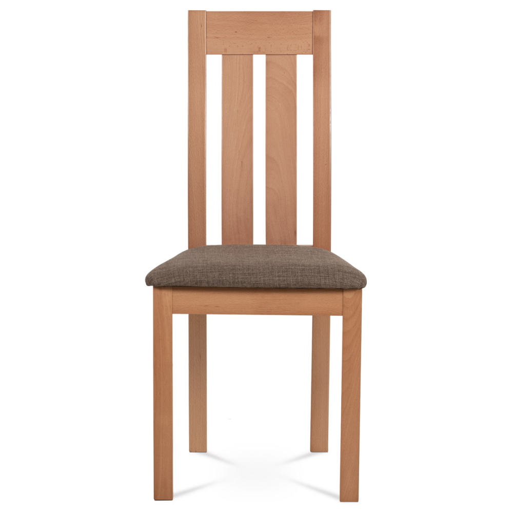BC-2602 BUK3 - Jídelní židle, masiv buk, barva buk, látkový potah hnědý melír