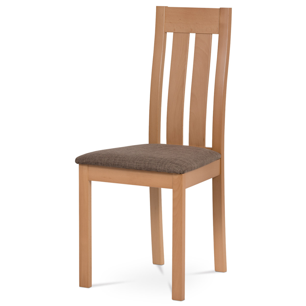 BC-2602 BUK3 - Jídelní židle, masiv buk, barva buk, látkový potah hnědý melír