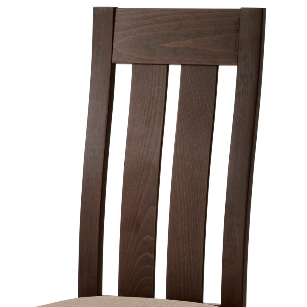 BC-2602 WAL - Jídelní židle, masiv buk, barva ořech, látkový béžový potah