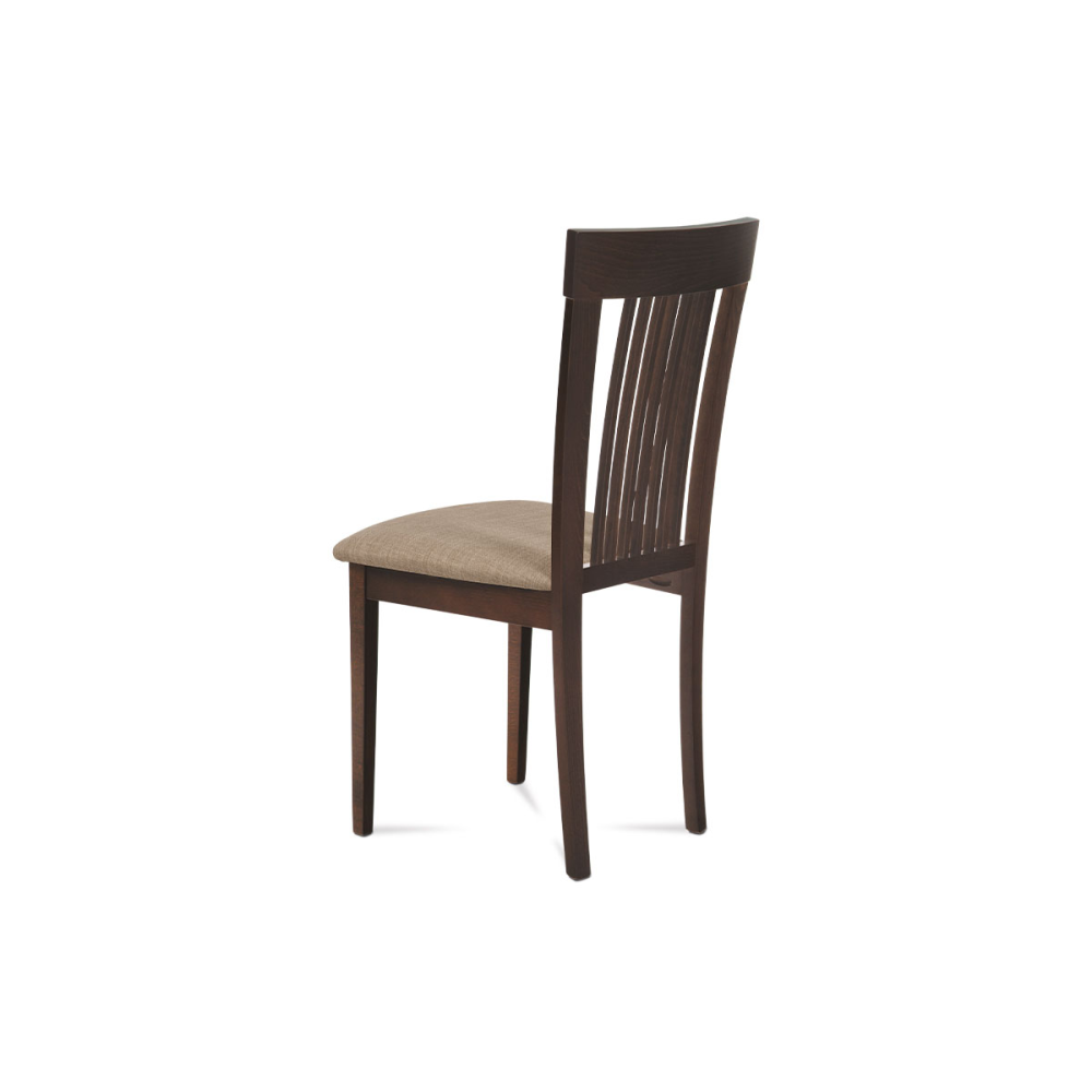 BC-3940 WAL - Jídelní židle, masiv buk, barva ořech, látkový béžový potah