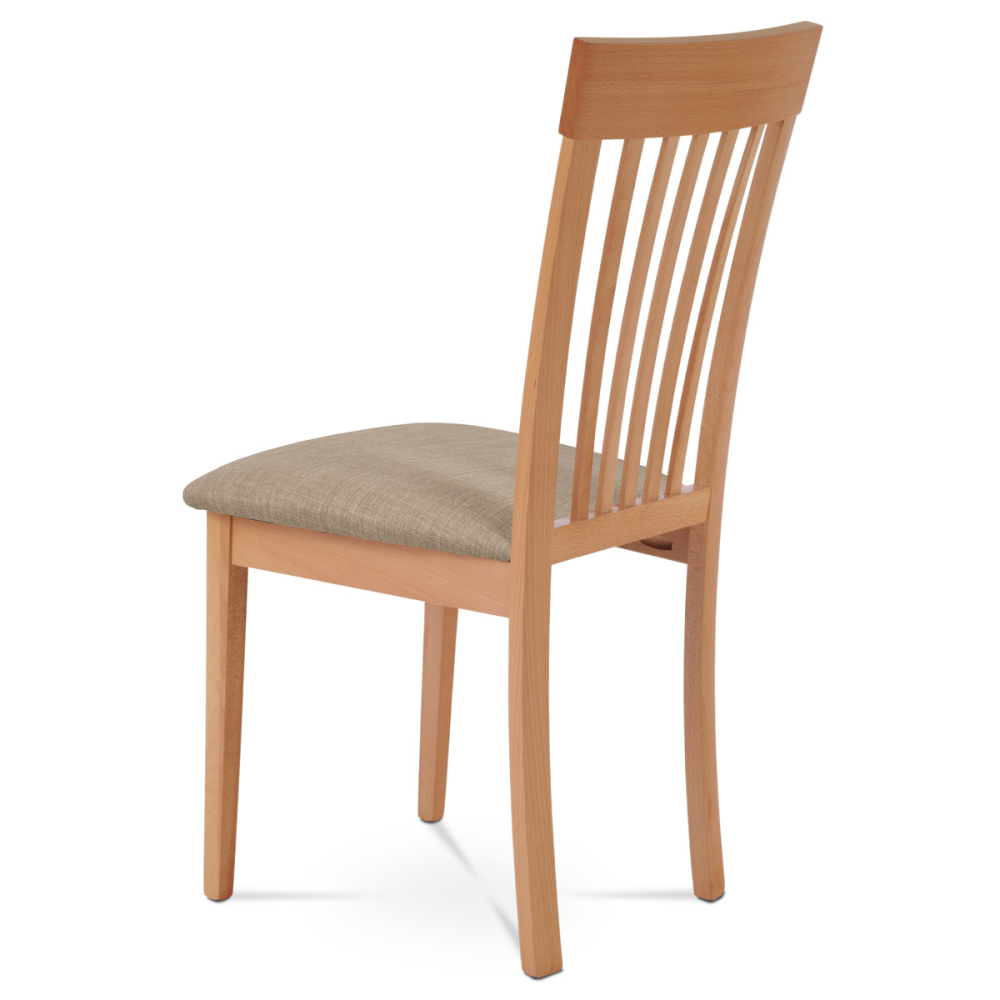 BC-3950 BUK3 - Jídelní židle, masiv buk, barva buk, látkový béžový potah