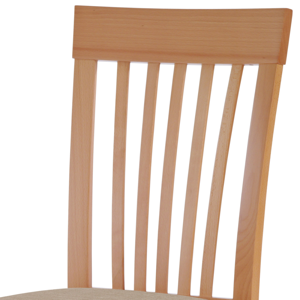 BC-3950 BUK3 - Jídelní židle, masiv buk, barva buk, látkový béžový potah