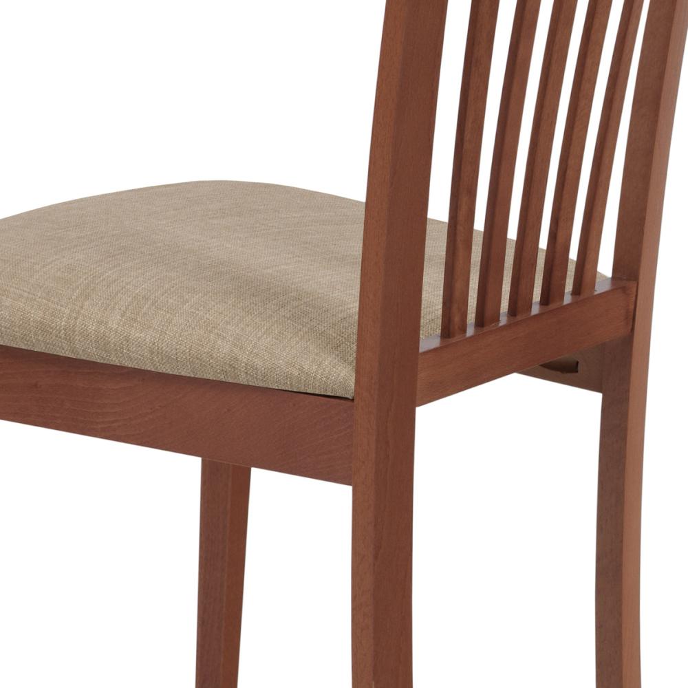 BC-3950 TR3 - Jídelní židle, masiv buk, barva třešeň, látkový béžový potah
