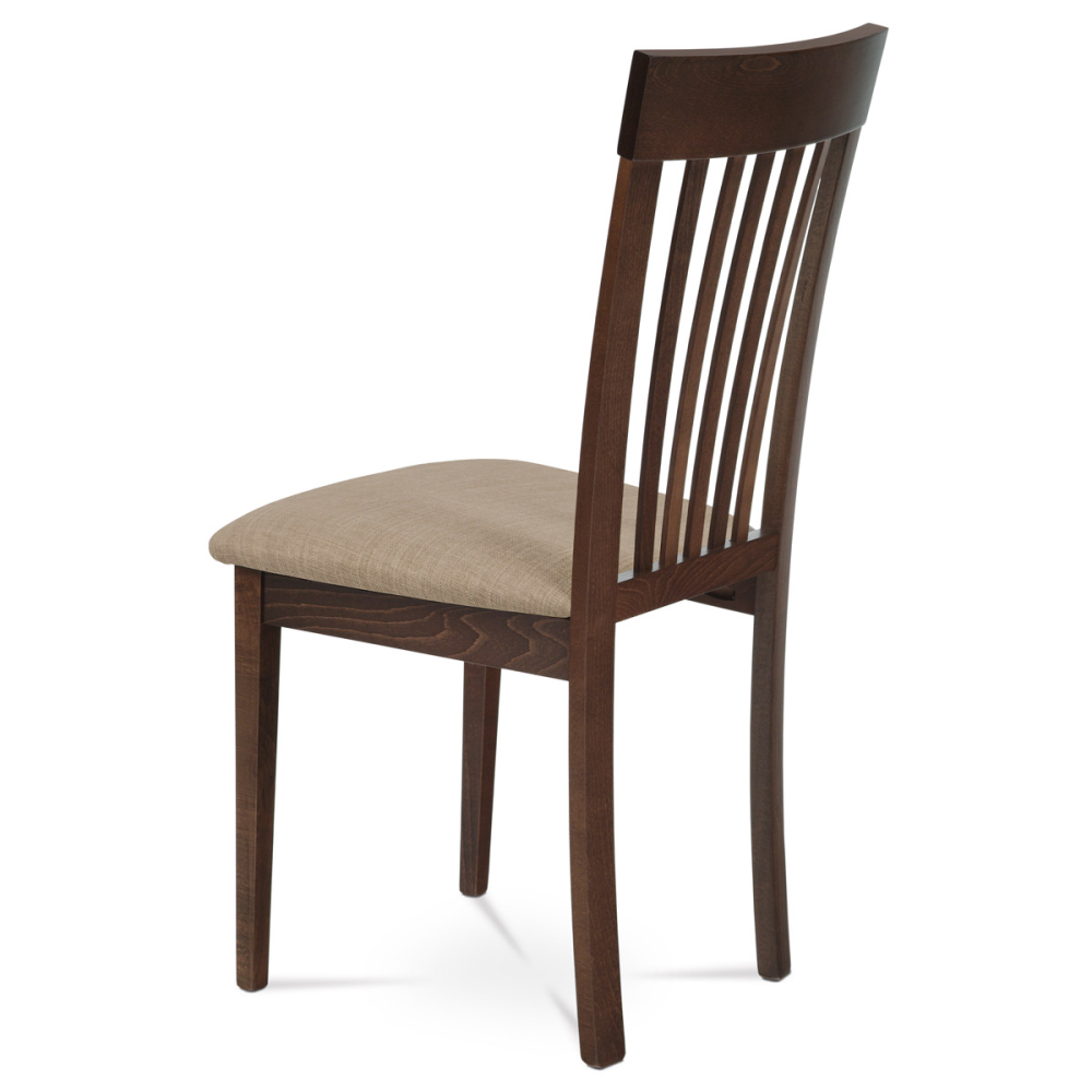 BC-3950 WAL - Jídelní židle, masiv buk, barva ořech, látkový béžový potah