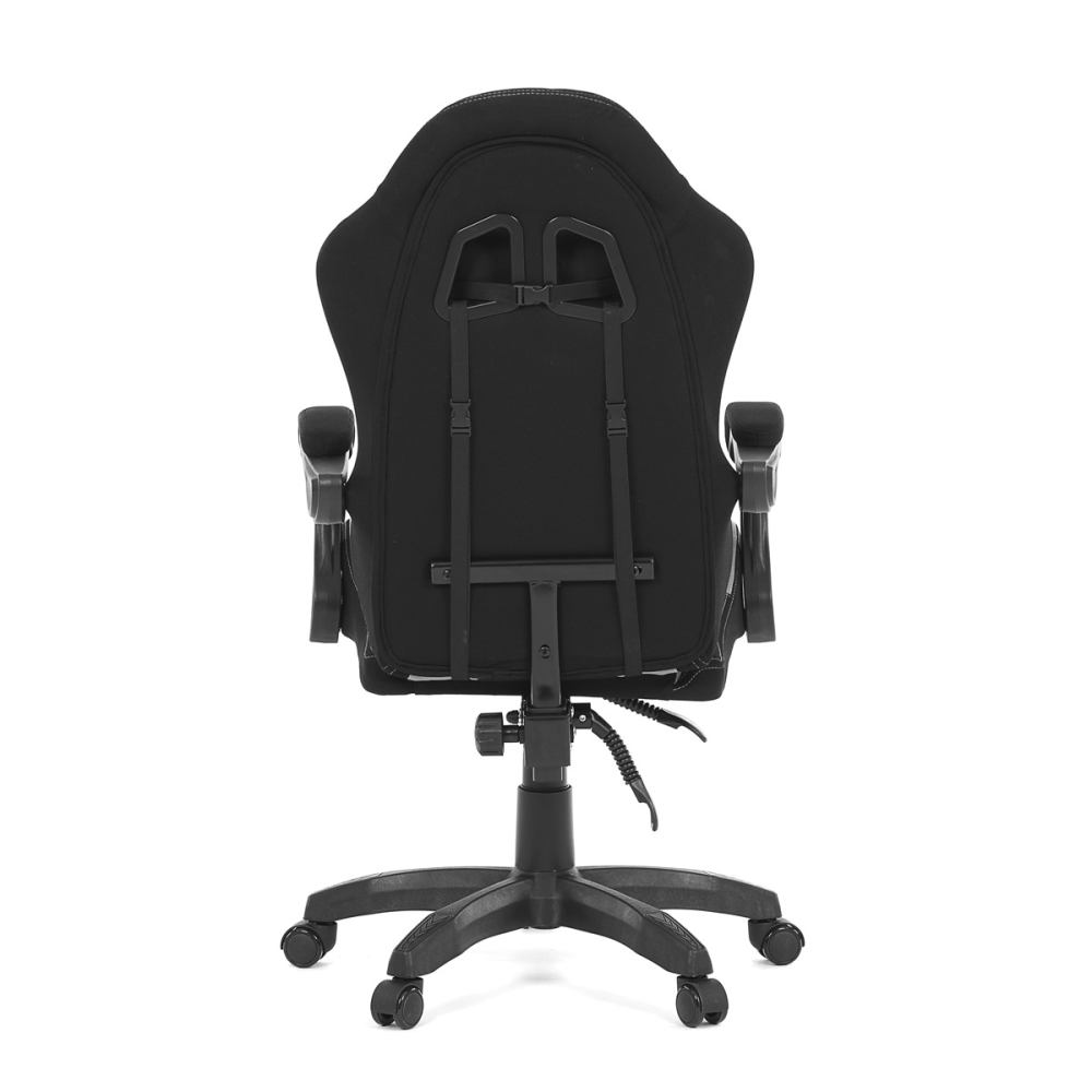 KA-R209 GREY - Herní křeslo, synchronní mechanismus, černá a šedá látka, plast. kříž