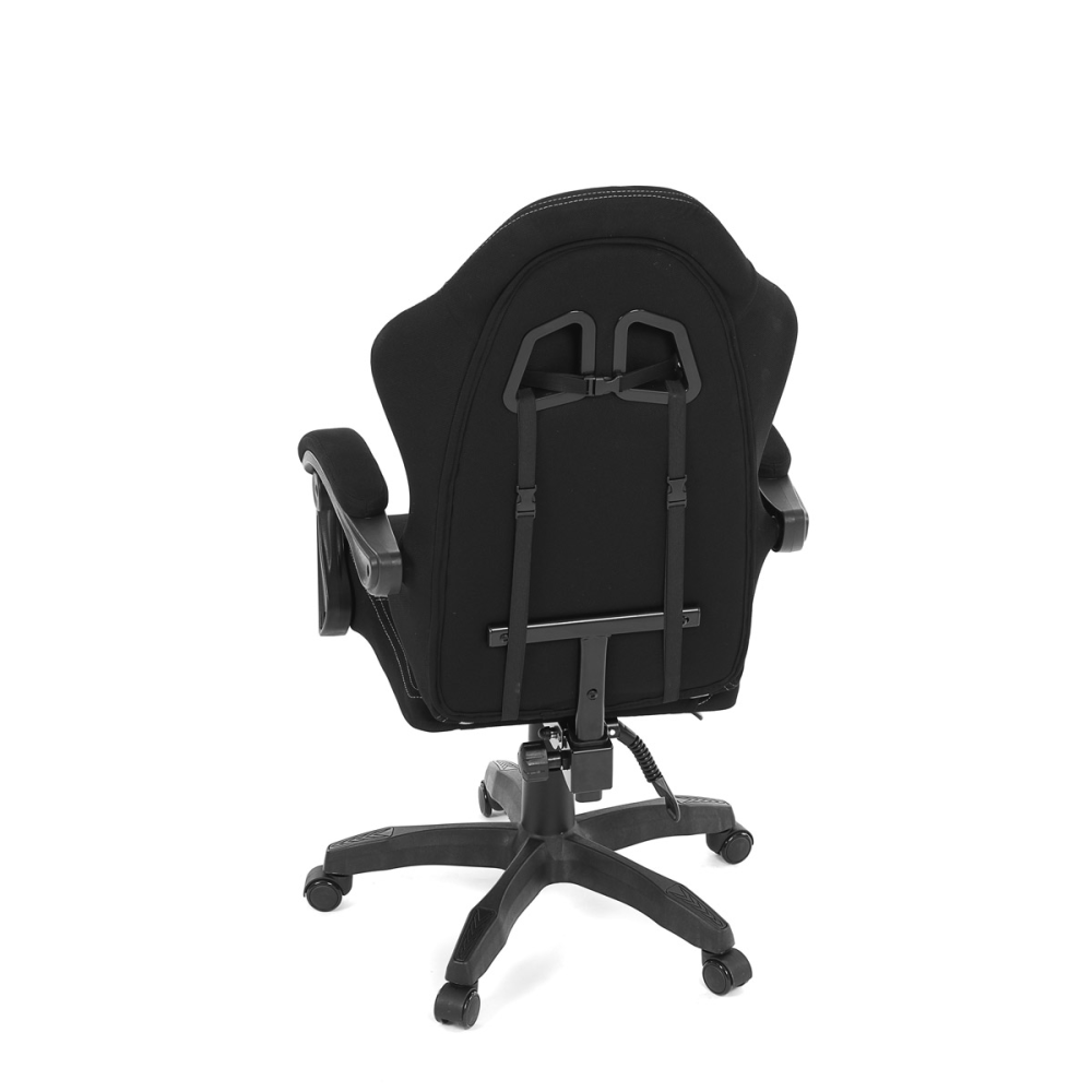 KA-R209 GREY - Herní křeslo, synchronní mechanismus, černá a šedá látka, plast. kříž